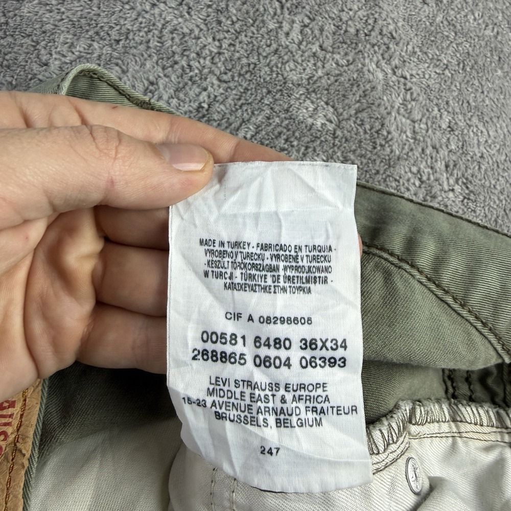 Levis 581 64 Straight Regular Fit Jeans Mens 36x31 Green Mid Rise - Picture 8 of 14